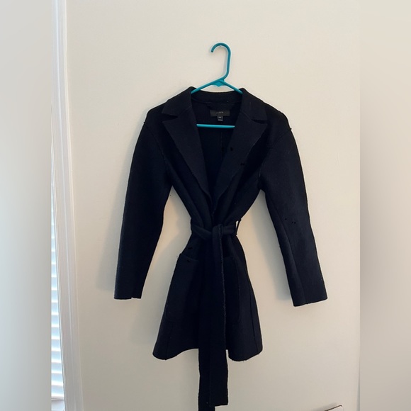 J Crew Sabina Boiled Wool Belted Wrap Coat - Picture 3 of 5